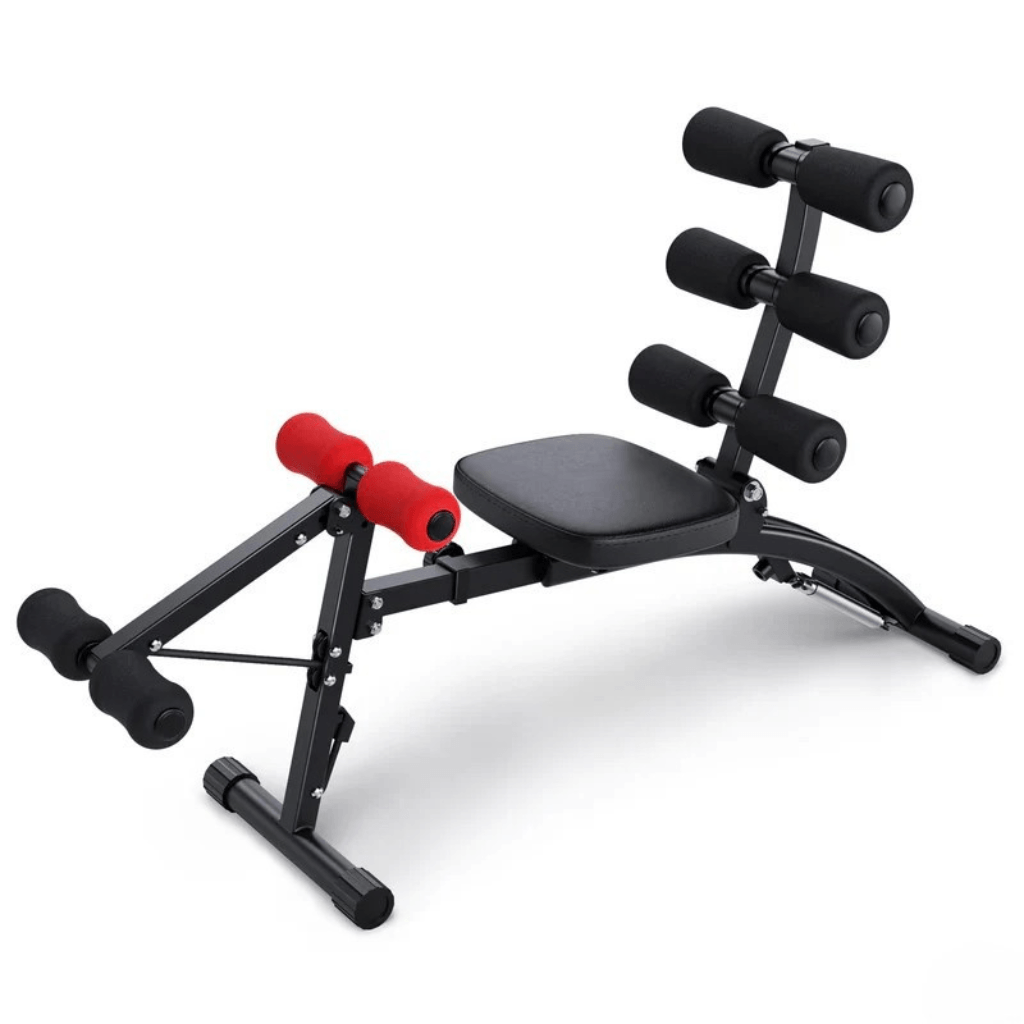 Banco Abdominal Compacto 4 em 1 para Core, Pernas e Cardio