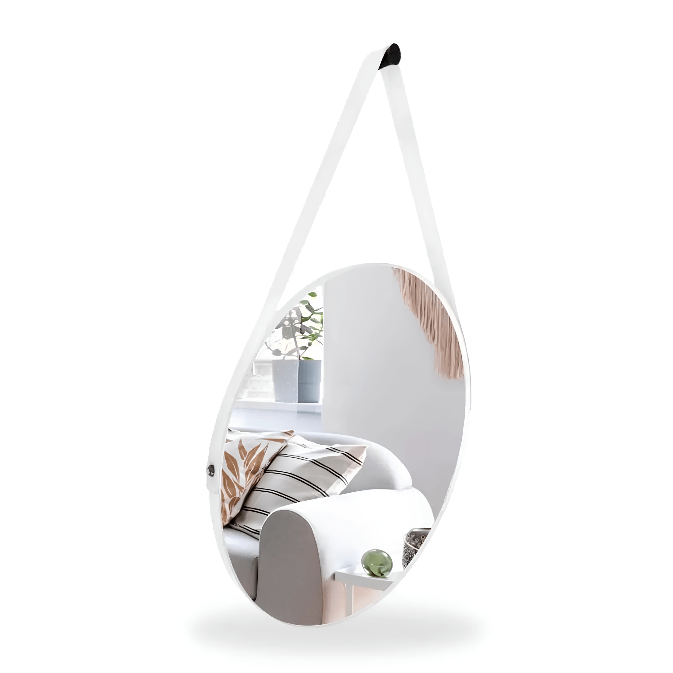 Espelho Redondo Decorativo Com Alça - 40 cm · Caramelo - Imagem 5
