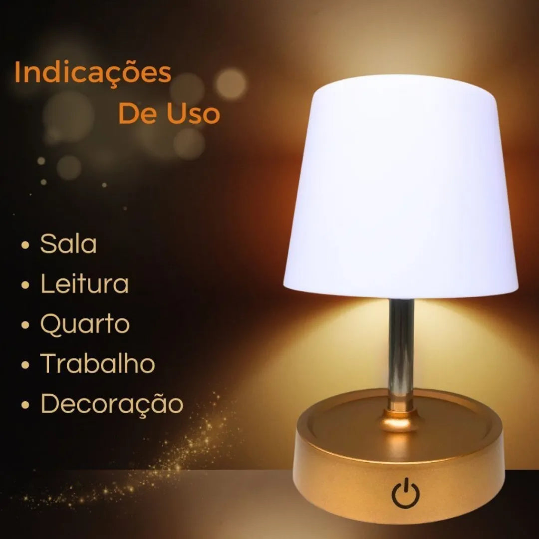 Abajur LED Recarregável Retrátil - Lúmine - Dourado · 1 unidade - Imagem 3