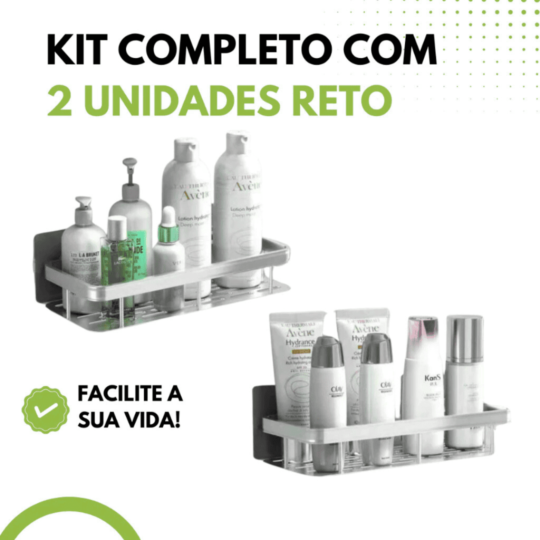 Kit Com 2 Prateleira Retangular Alumínio Sem Furo - 2 unidades - Imagem 5
