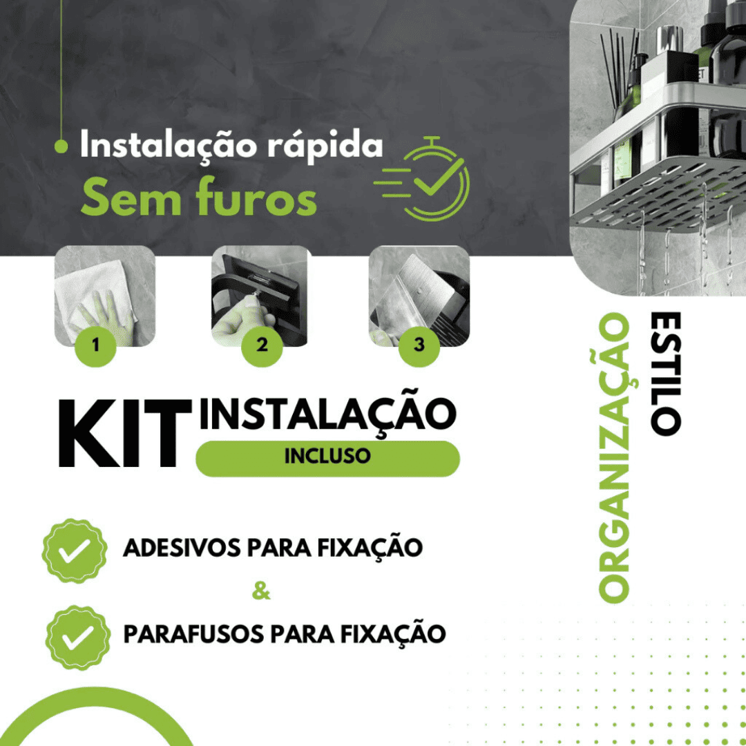 Kit Com 2 Prateleira Retangular Alumínio Sem Furo - 2 unidades - Imagem 6