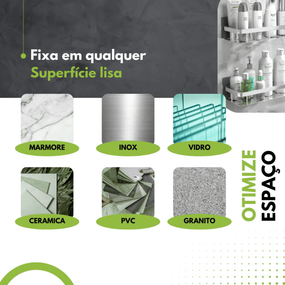 Kit Com 2 Prateleira Retangular Alumínio Sem Furo - 2 unidades - Imagem 7