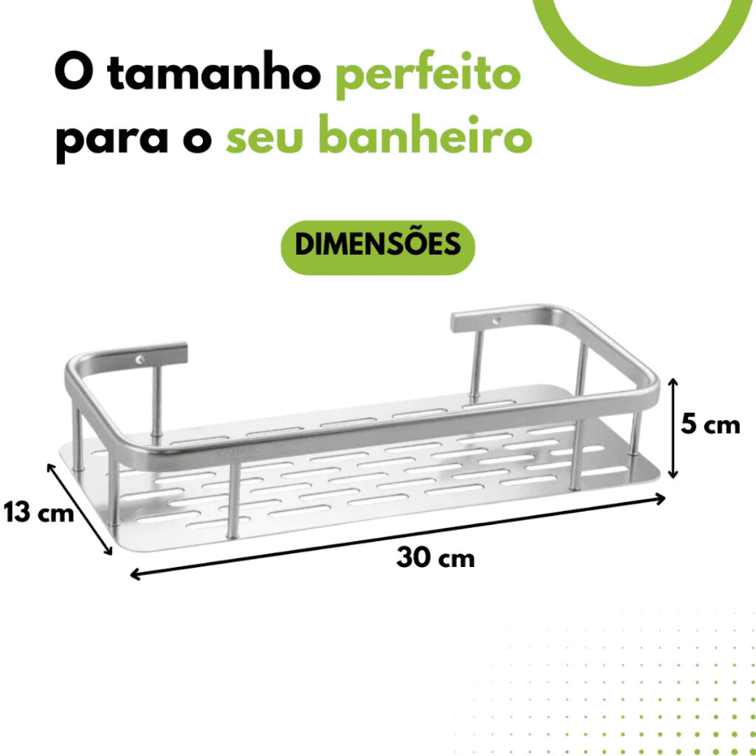 Kit Com 2 Prateleira Retangular Alumínio Sem Furo - 2 unidades - Imagem 9