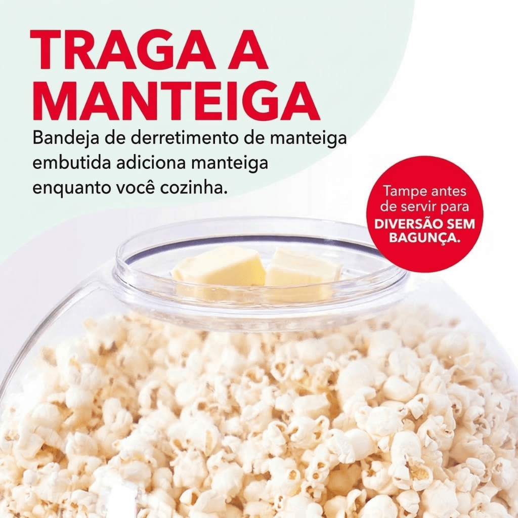 Pipoqueira CinePop Giratória 2 em 1 de 6 Litros Bivolt - Branco - Imagem 7