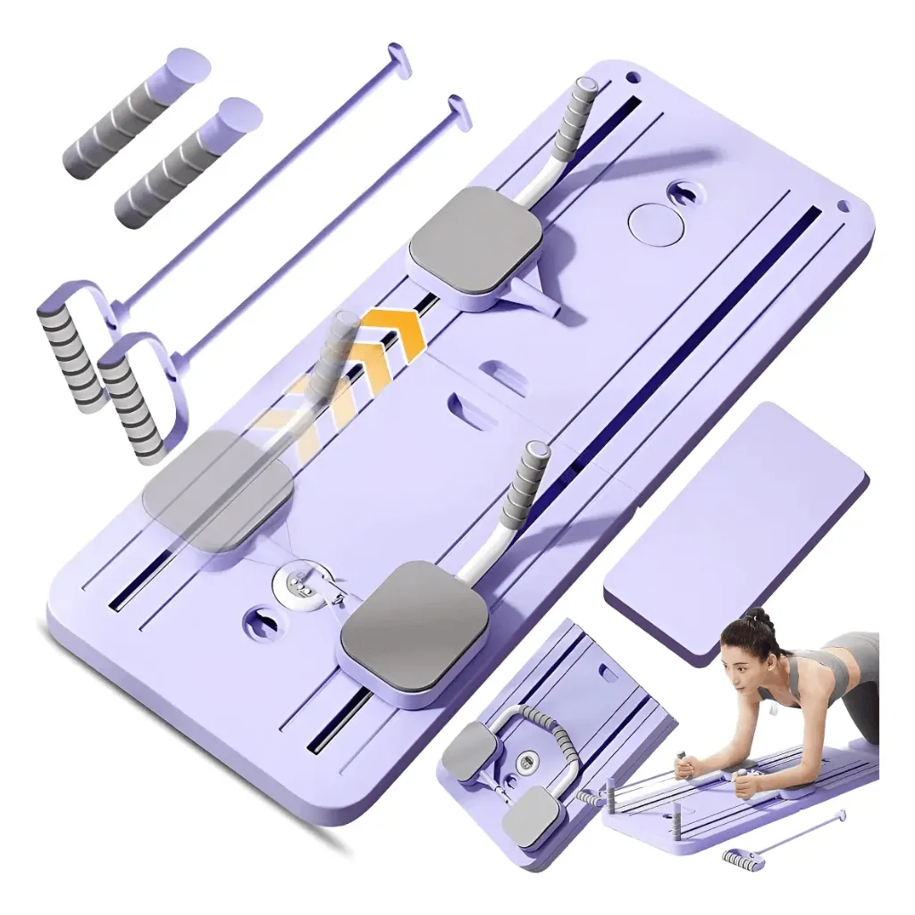 Kit Pilates 8 em 1 Dobrável para Treino Abdominal Core Braços e Pernas - Rosa - Imagem 7