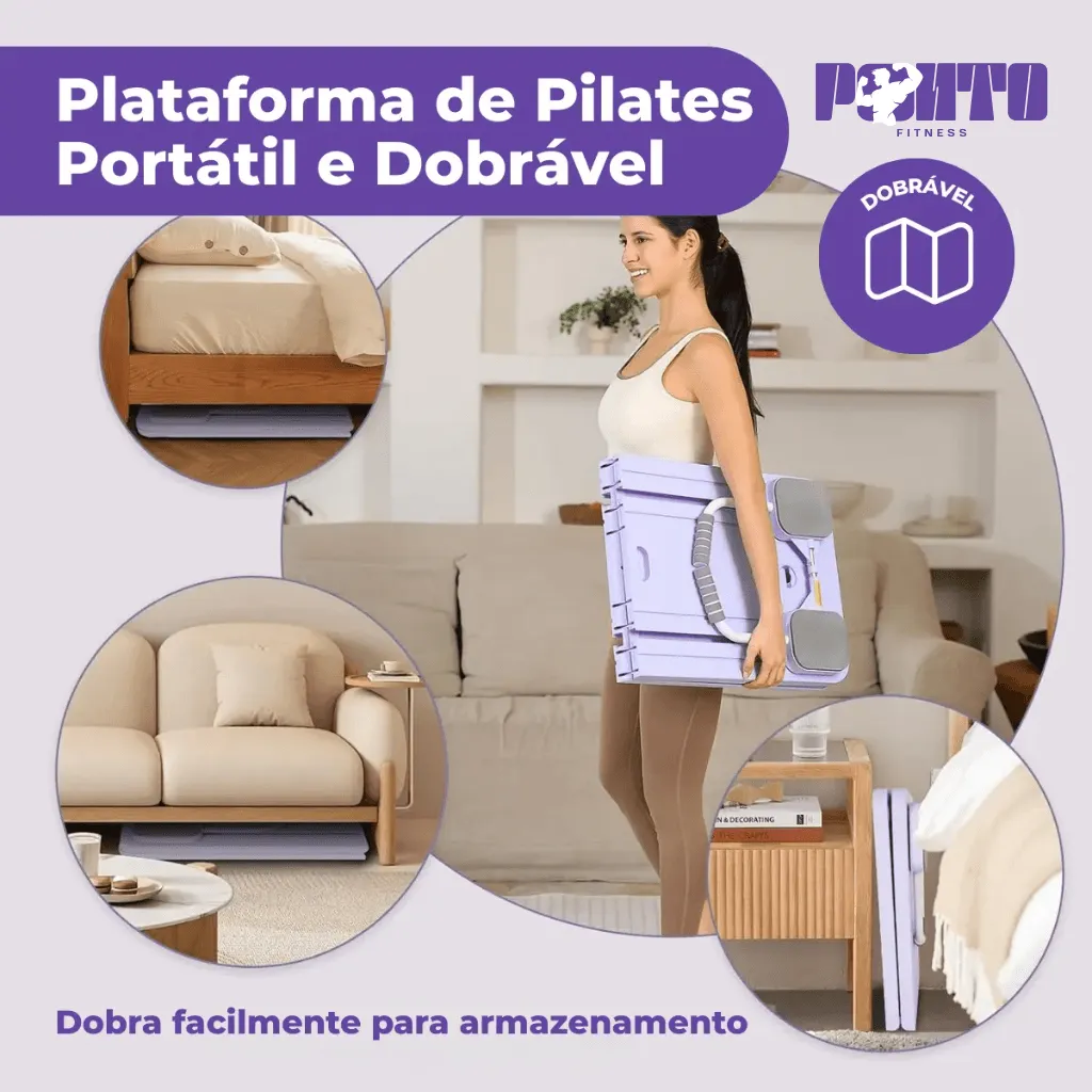 Kit Pilates 8 em 1 Dobrável para Treino Abdominal Core Braços e Pernas - Rosa - Imagem 11