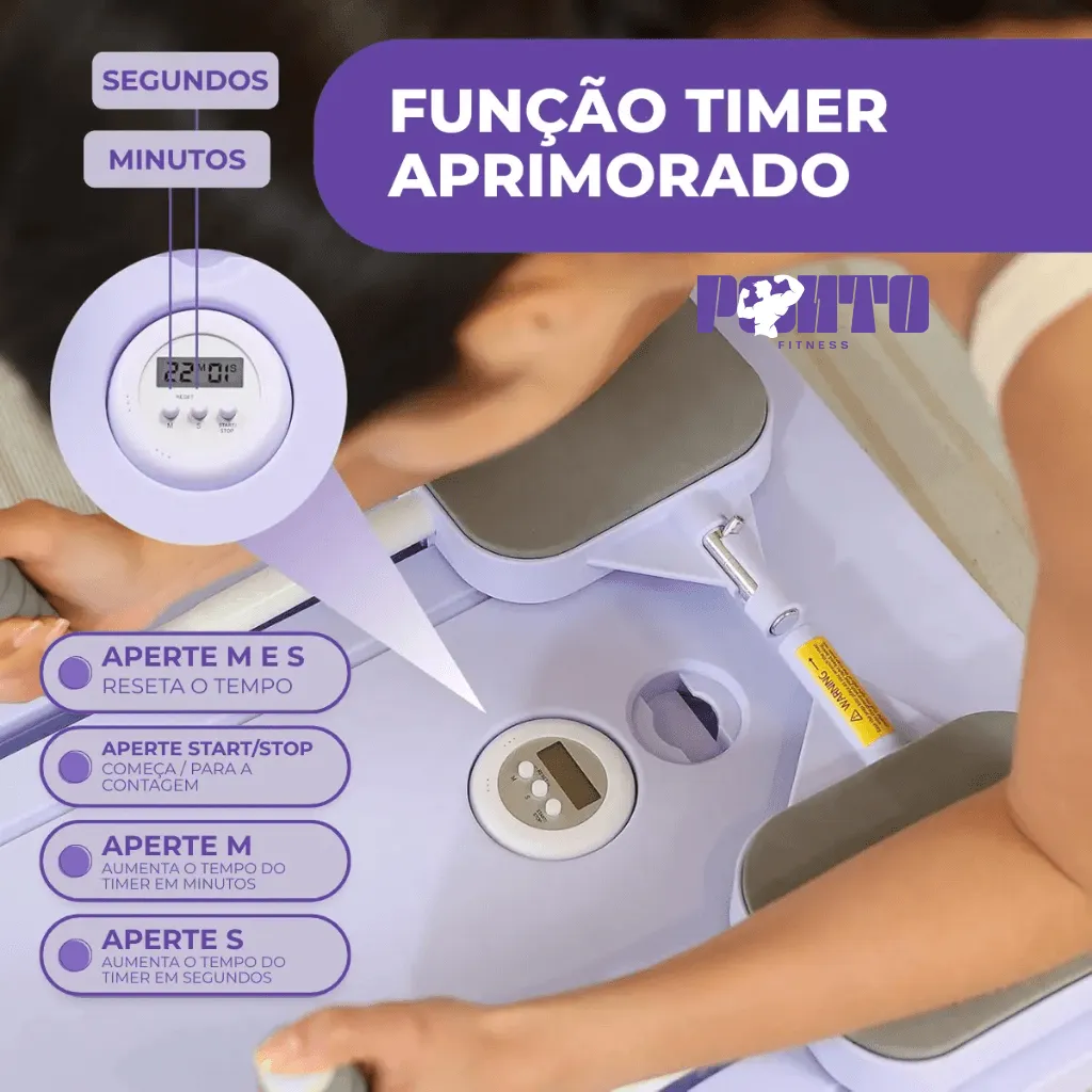 Kit Pilates 8 em 1 Dobrável para Treino Abdominal Core Braços e Pernas - Rosa - Imagem 12