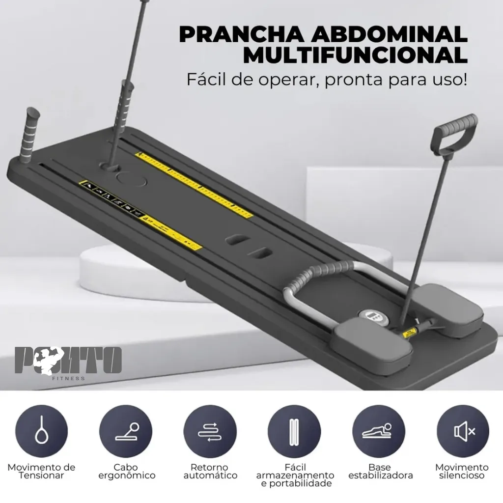 Kit Pilates 8 em 1 Dobrável para Treino Abdominal Core Braços e Pernas - Rosa - Imagem 15