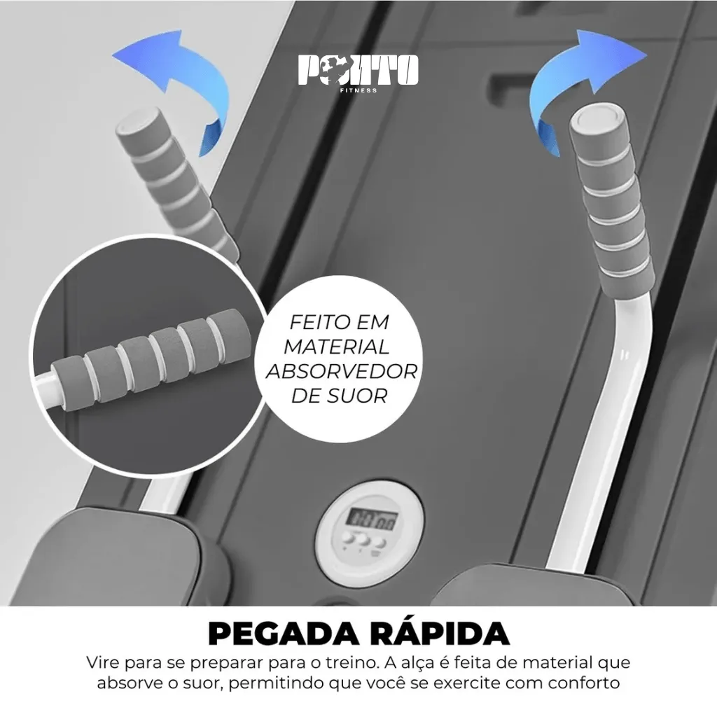 Kit Pilates 8 em 1 Dobrável para Treino Abdominal Core Braços e Pernas - Rosa - Imagem 16