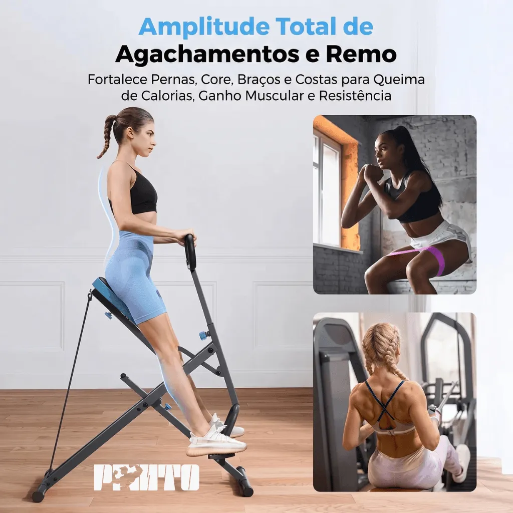 Aparelho Dobrável Squatter Fitness para Treinar em Casa