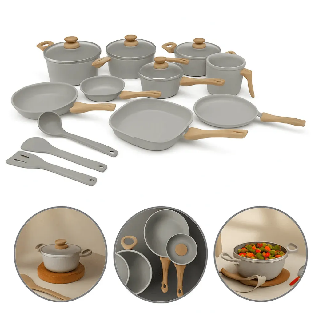 Cozinha dos Sonhos Revestimento Cerâmico Premium Indução - 5 peças · Bege - Imagem 3