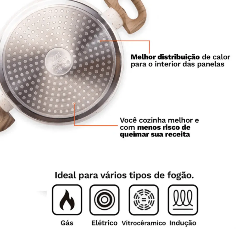Cozinha dos Sonhos Revestimento Cerâmico Premium Indução - 5 peças · Bege - Imagem 10