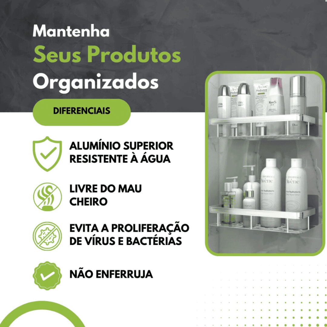 Kit Com 2 Prateleira Retangular Alumínio Sem Furo - 2 unidades - Imagem 8