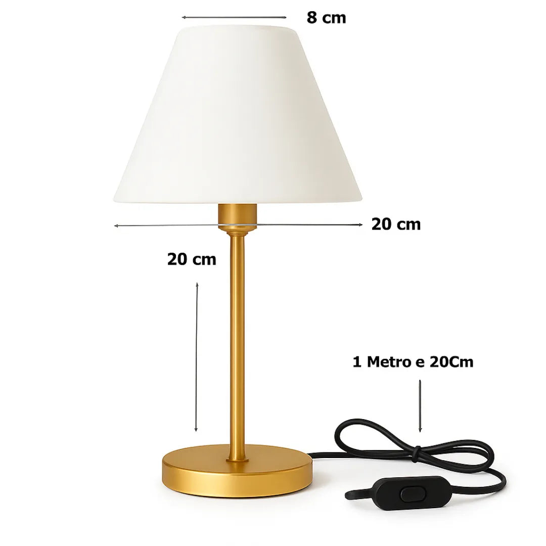 Abajur De Mesa Dourado – Linha Glamour - 1 unidade - Imagem 4