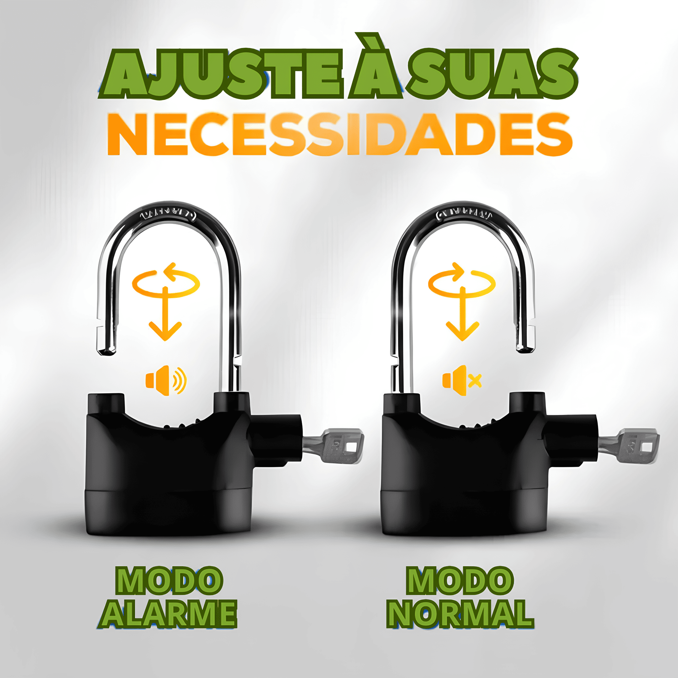 Cadeado Com Alarme Antifurto - Curto 10cm - Imagem 4