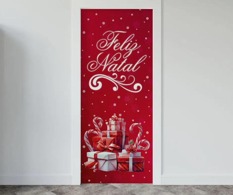 Capa Decorativa Natalina para Porta - Coleção Noite Feliz - Noel 1 · Pequena - Imagem 3