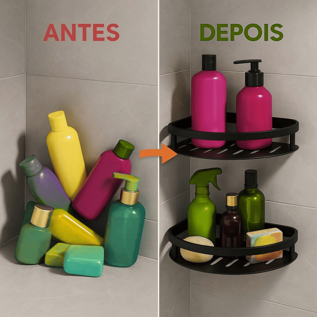 kit 2 Cantoneiras Porta Shampoo Sem Furo Em Alumínio - Kit 2 Cantoneiras - Imagem 9