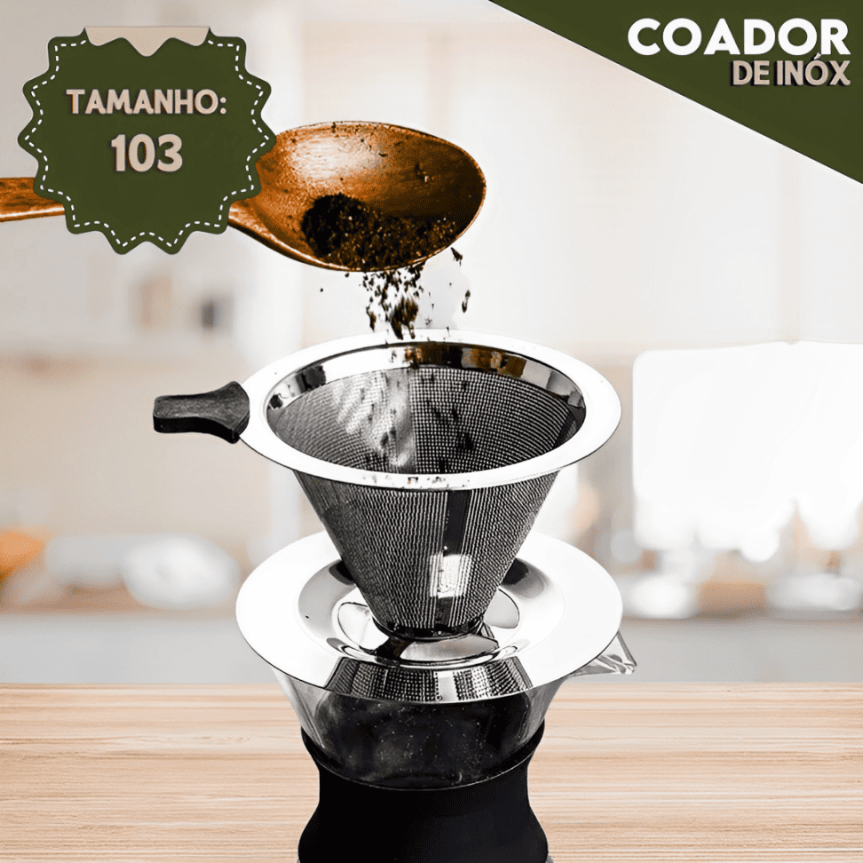 Filtro De Café Reutilizável De Inox - Prata · Tamanho 102 - Imagem 5