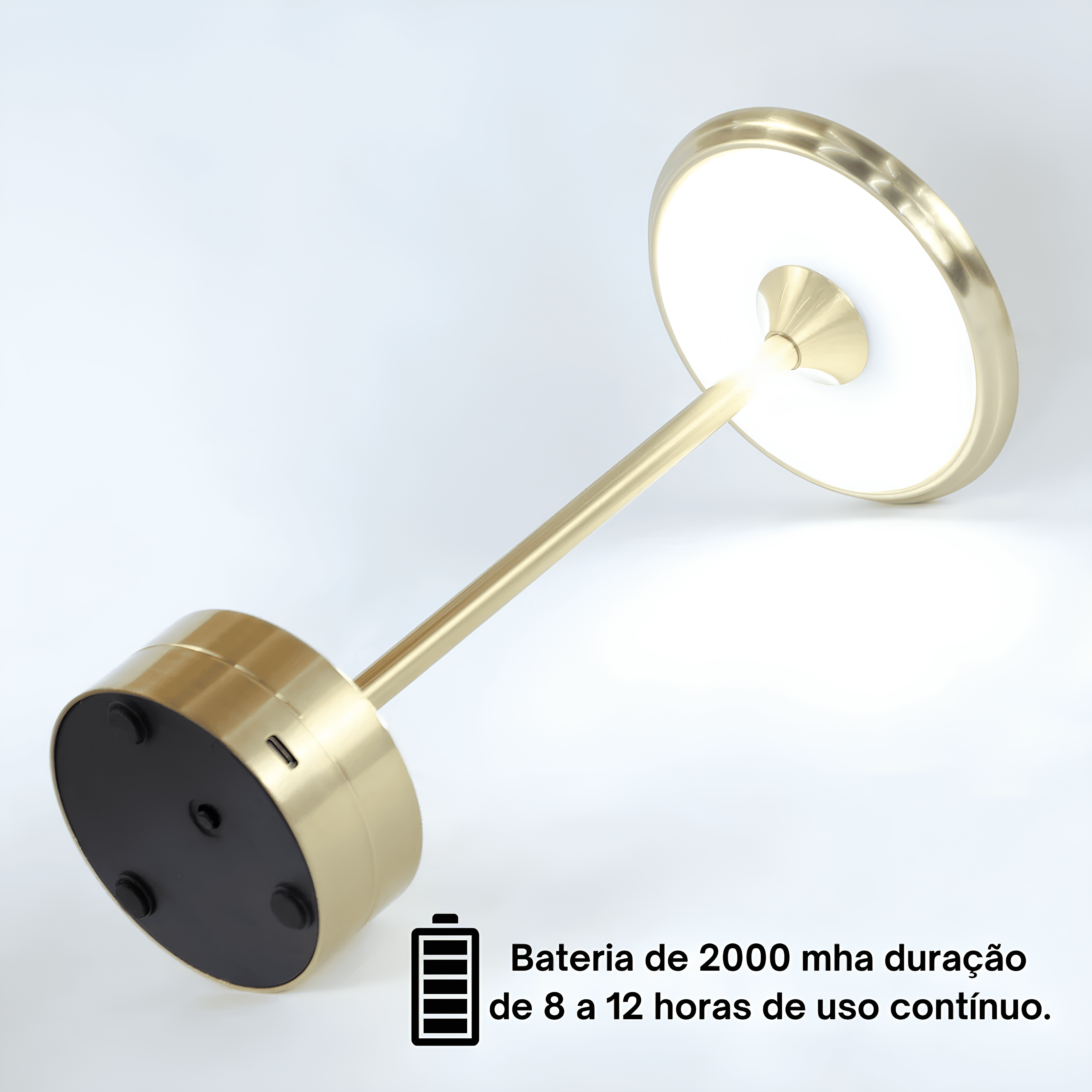 Luminária Sem Fio Recarregável Retro 3 Tons de Luzes - Illumi Touch - 1 unidade - Imagem 6