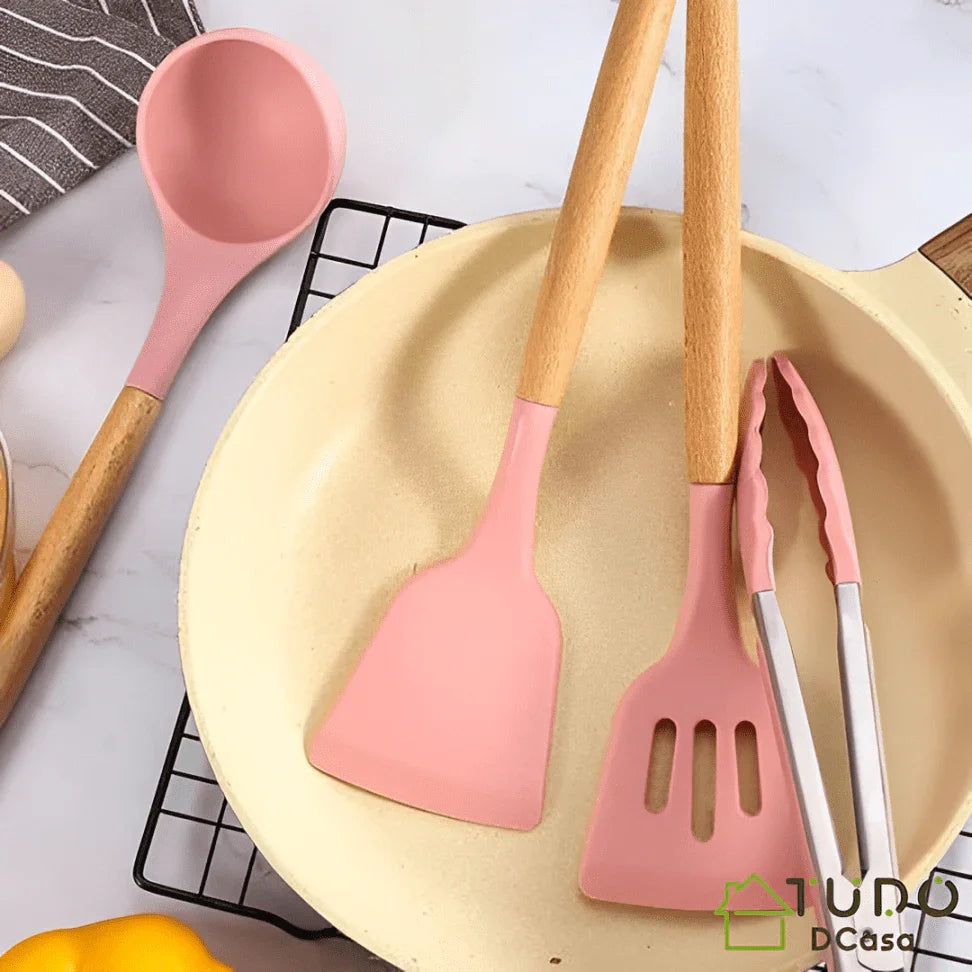Kit c/12 Peças Utensílios De Cozinha - 12 peças · Vermelho - Imagem 3