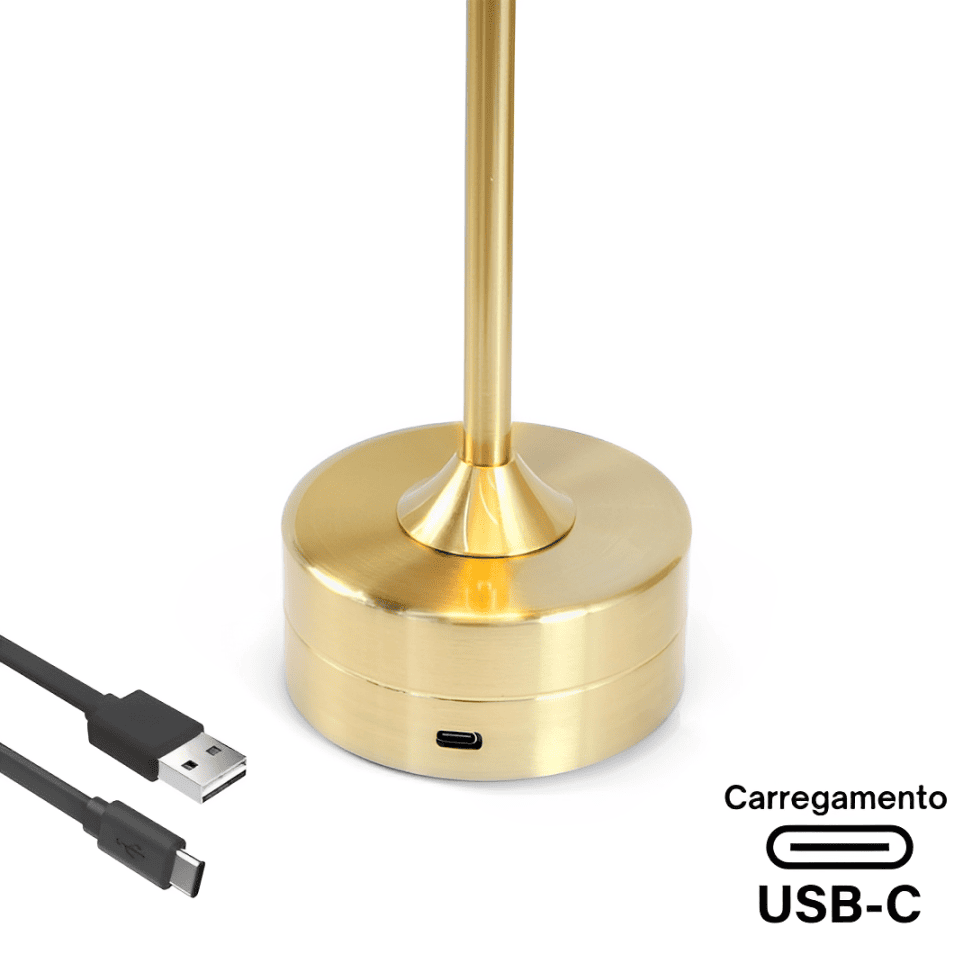 Luminária Sem Fio Recarregável Retro 3 Tons de Luzes - Illumi Touch - 1 unidade - Imagem 7