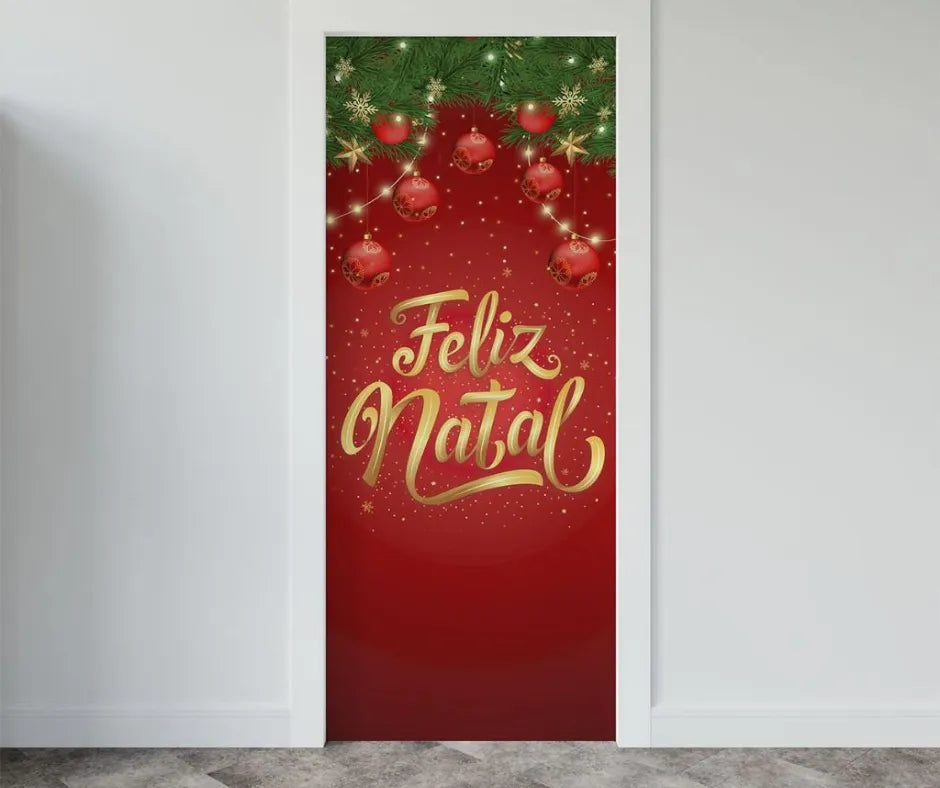 Capa Decorativa Natalina para Porta - Coleção Noite Feliz - Noel 1 · Pequena - Imagem 4