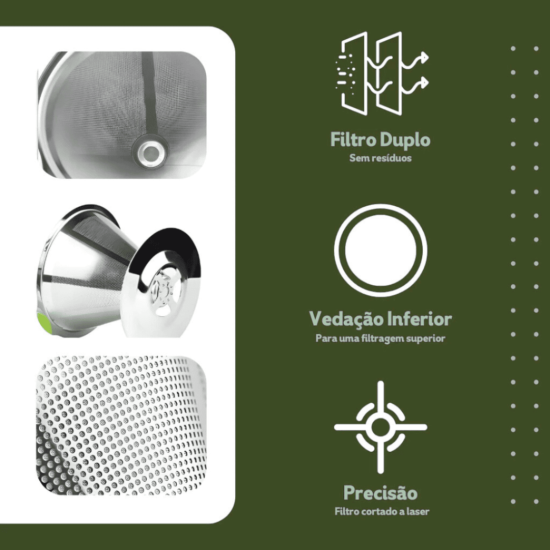 Filtro De Café Reutilizável De Inox - Prata · Tamanho 102 - Imagem 4