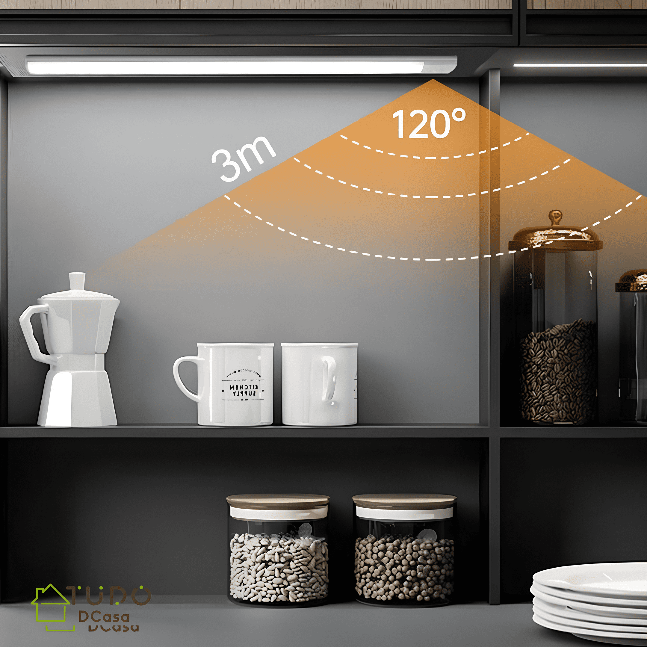 Luz Mágica Em Led Com Sensor De Movimento - 30 cm Branco Quente · 1 unidade - Imagem 4