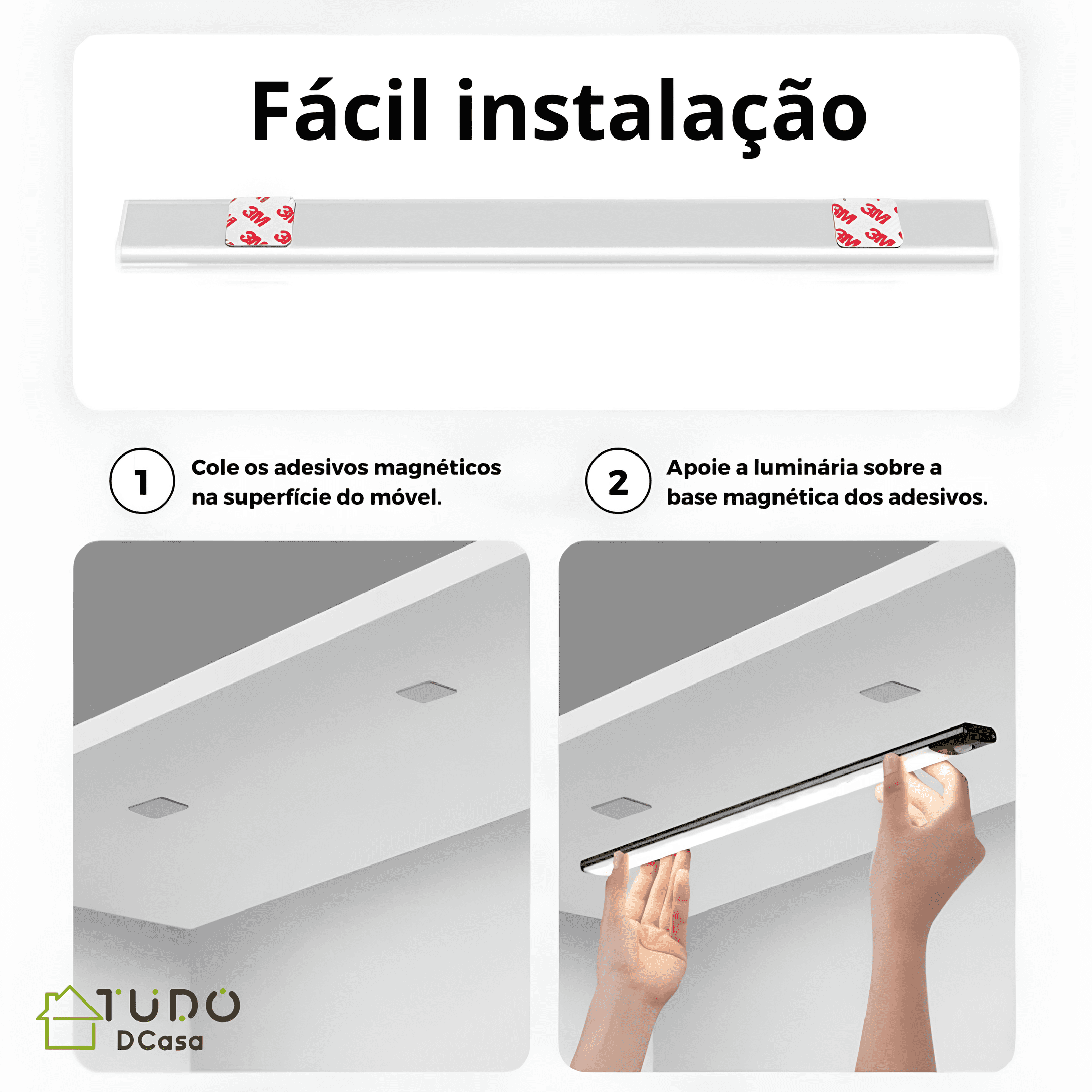 Luz Mágica Em Led Com Sensor De Movimento - 30 cm Branco Quente · 1 unidade - Imagem 5