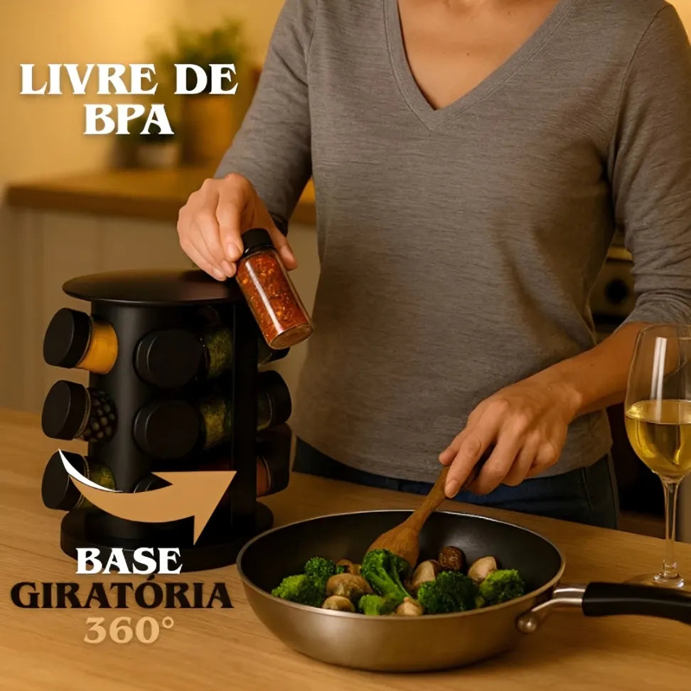 Porta Condimentos Gourmet 360° - 8 potes - Imagem 5
