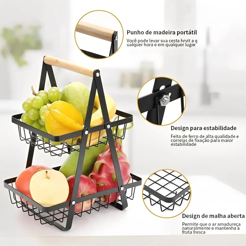 Fruteira De Mesa 2 e 3 Andares - Linha Gourmet - 2 Andares - Imagem 5
