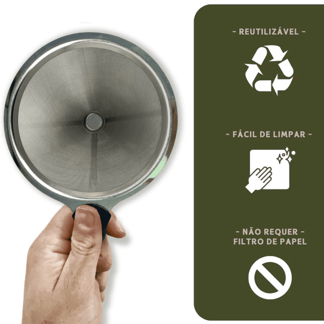 Filtro De Café Reutilizável De Inox - Prata · Tamanho 102 - Imagem 7