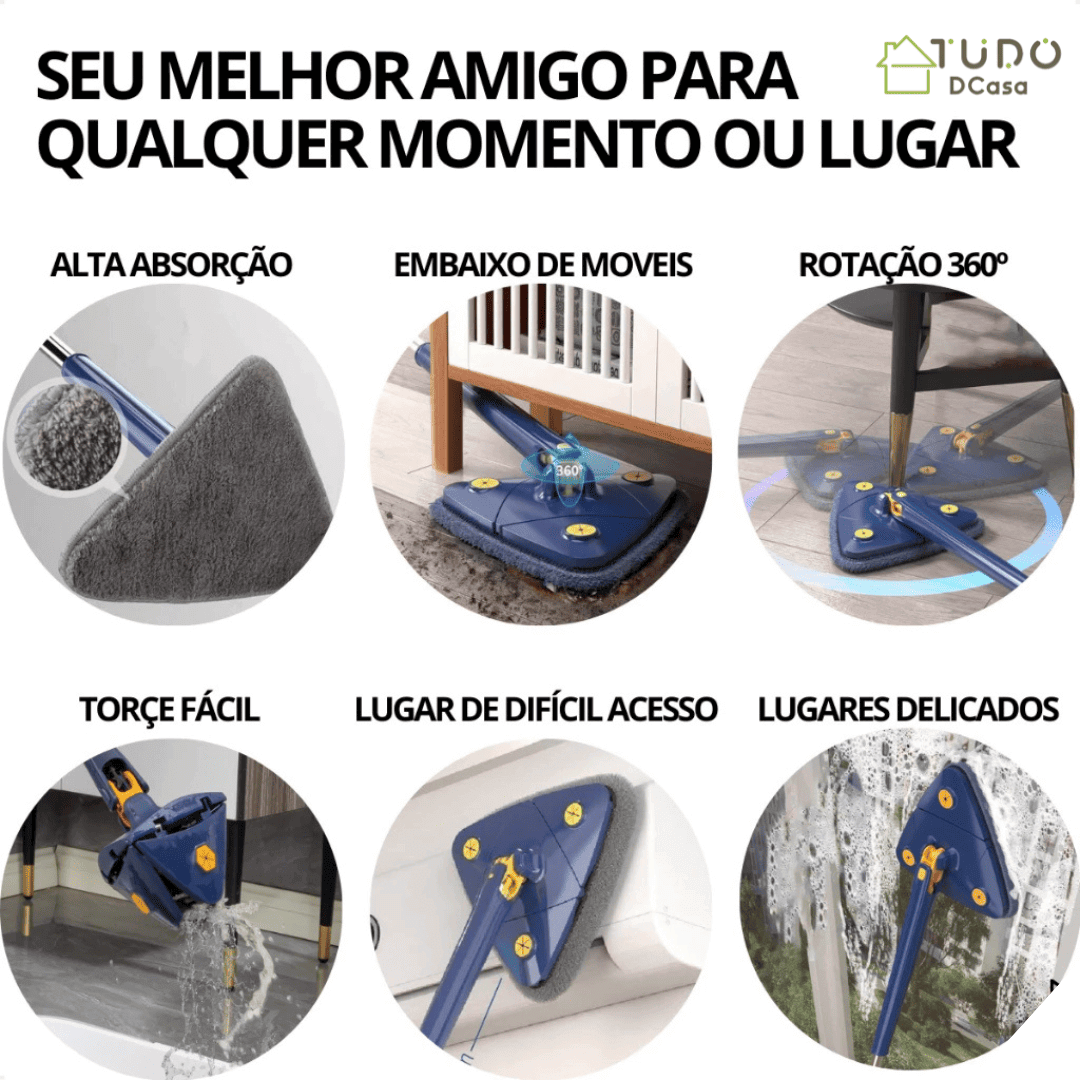 Mop Triangular Premium 360º - Mop + 2 panos - Imagem 3