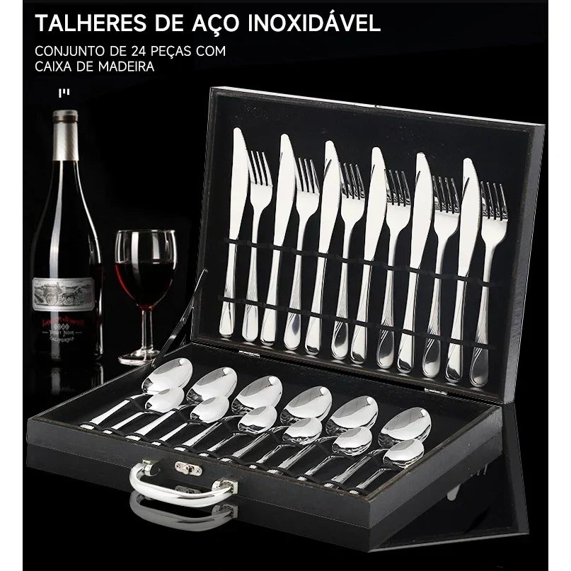 Jogo de Talheres Faqueiro Inox Premium - 24 peças - Imagem 8