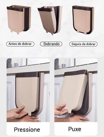 Lixeira Dobrável de Cozinha - Branco · 3 litros - Imagem 5