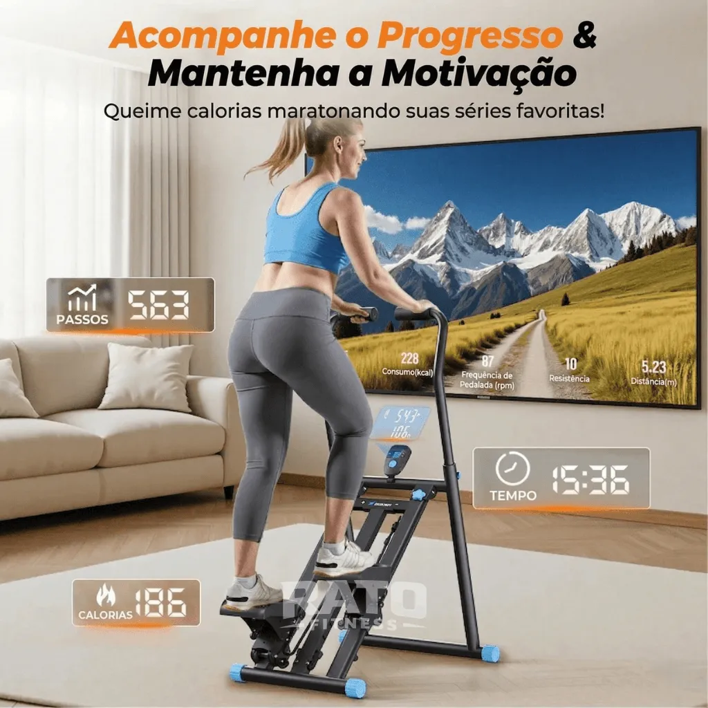 Simulador de Escada Vertical Dobrável Compacto 2 em 1 - Preto - Imagem 4